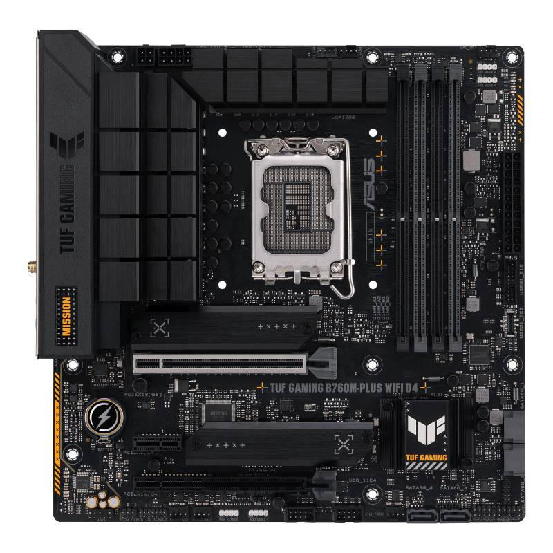 Asus TUF GAMING B760M-PLUS WIFI D4 Mainboard Sockel (PC) Intel® LGA 1700 Formfaktor (Details) Micro-ATX Mainboard-Chipsatz Intel® B760