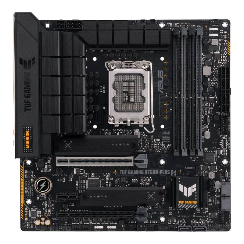 Asus TUF GAMING B760M-PLUS D4 Mainboard Sockel (PC) Intel® LGA 1700 Formfaktor (Details) Micro-ATX Mainboard-Chipsatz Intel® B760