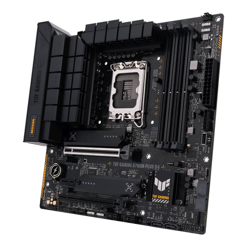 Asus TUF GAMING B760M-PLUS D4 Mainboard Sockel (PC) Intel® LGA 1700 Formfaktor (Details) Micro-ATX Mainboard-Chipsatz Intel® B760