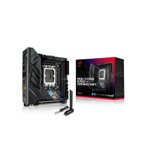 Asus ROG STRIX B760-I GAMING WIFI Mainboard Sockel (PC) Intel® LGA 1700 Formfaktor (Details) Mini-ITX Mainboard-Chipsatz Intel® Asus ROG STRIX B760-I GAMING WIFI Mainboard Sockel (PC) Intel® LGA 1700 Formfaktor (Details) Mini-ITX Mainboard-Chipsatz Intel®