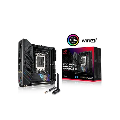Asus ROG STRIX B760-I GAMING WIFI Mainboard Sockel (PC) Intel® LGA 1700 Formfaktor (Details) Mini-ITX Mainboard-Chipsatz Intel® Asus ROG STRIX B760-I GAMING WIFI Mainboard Sockel (PC) Intel® LGA 1700 Formfaktor (Details) Mini-ITX Mainboard-Chipsatz Intel®