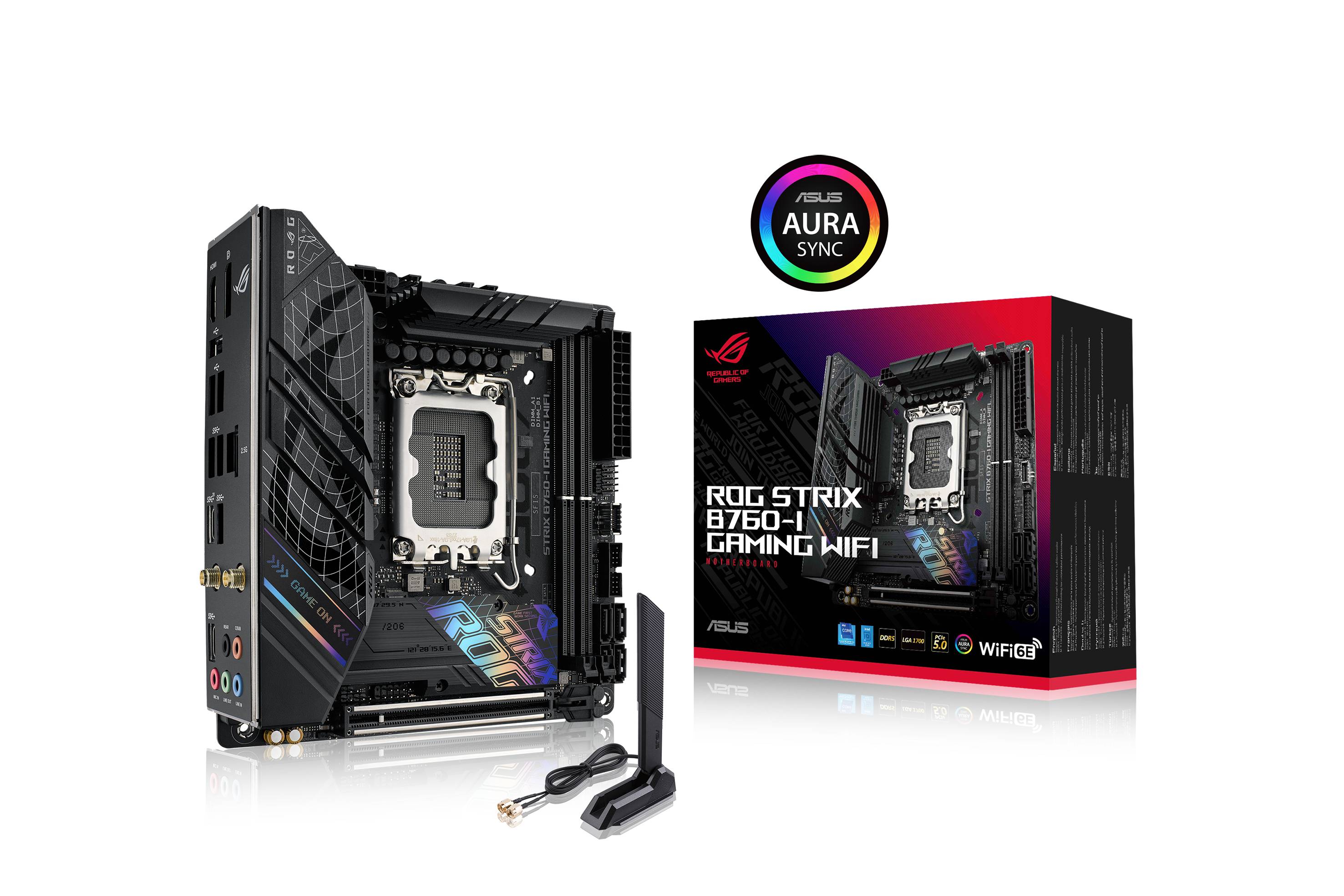 Asus ROG STRIX B760-I GAMING WIFI Mainboard Sockel (PC) Intel® LGA 1700 Formfaktor (Details) Mini-ITX Mainboard-Chipsatz Intel®