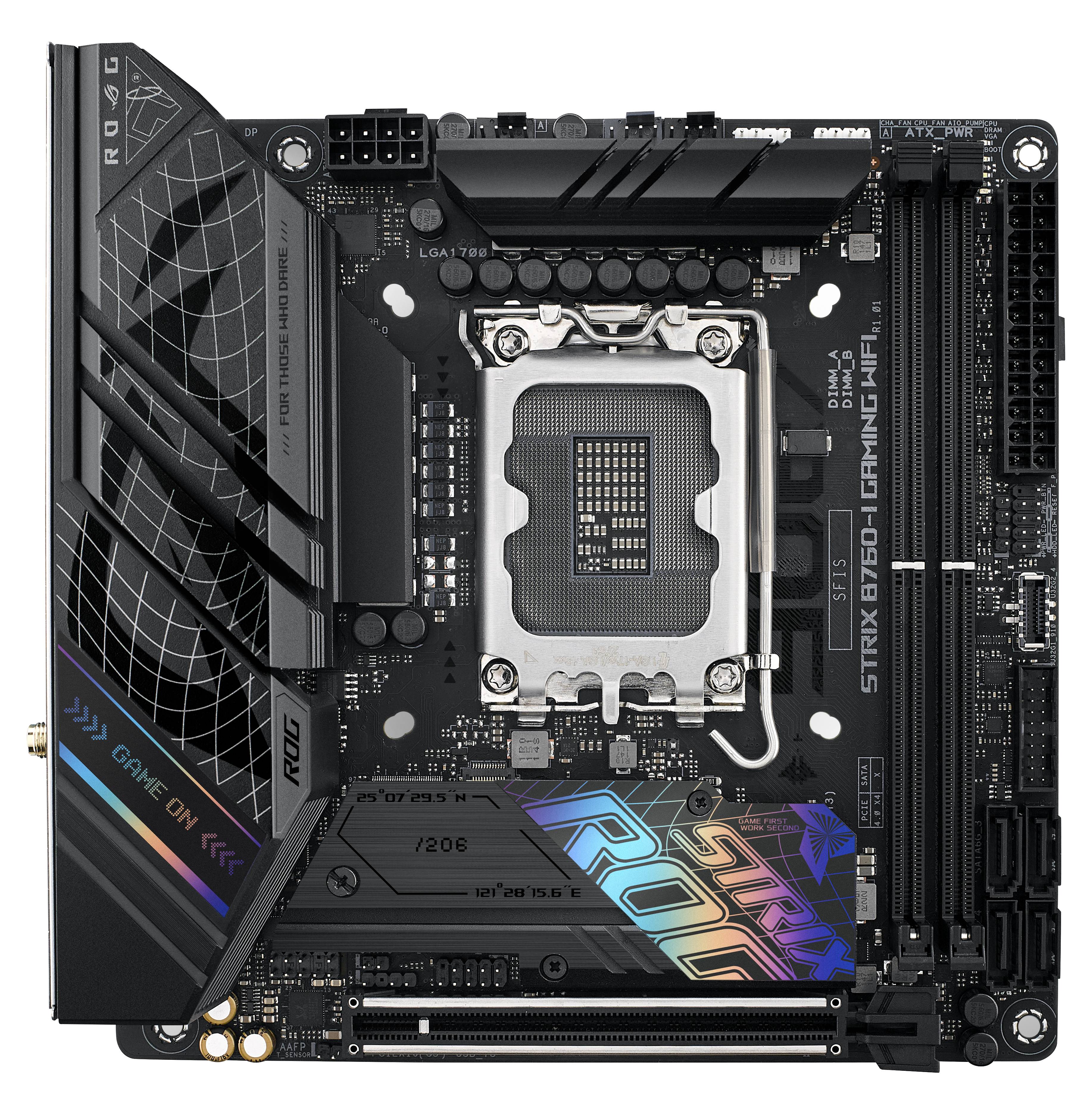 Asus ROG STRIX B760-I GAMING WIFI Mainboard Sockel (PC) Intel® LGA 1700 Formfaktor (Details) Mini-ITX Mainboard-Chipsatz Intel®