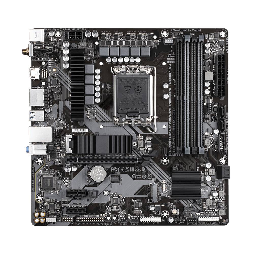 Gigabyte B760M DS3H AX DDR4 Mainboard Sockel (PC) Intel® LGA 1700 Formfaktor (Details) Micro-ATX Mainboard-Chipsatz Intel® B760