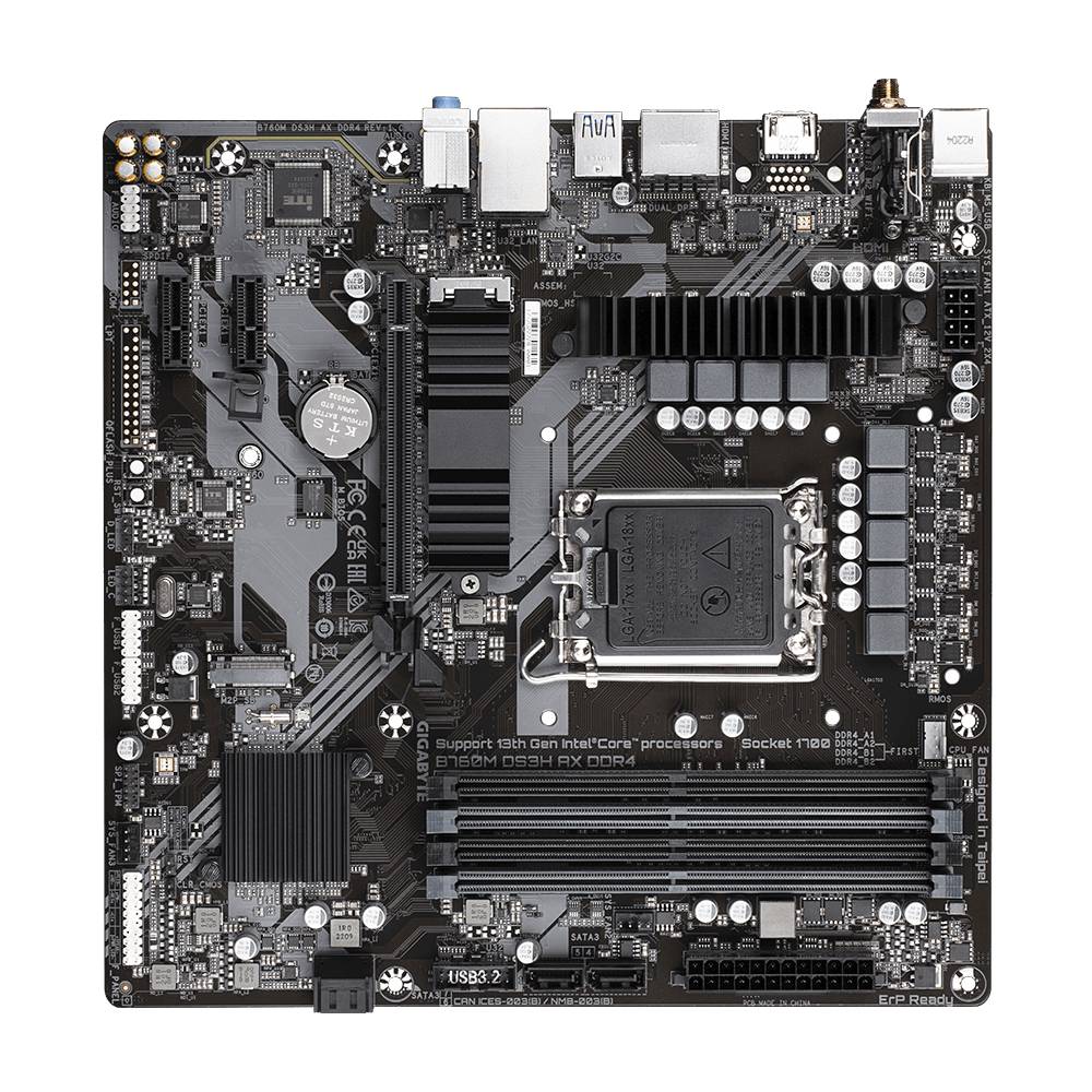 Gigabyte B760M DS3H AX DDR4 Mainboard Sockel (PC) Intel® LGA 1700 Formfaktor (Details) Micro-ATX Mainboard-Chipsatz Intel® B760