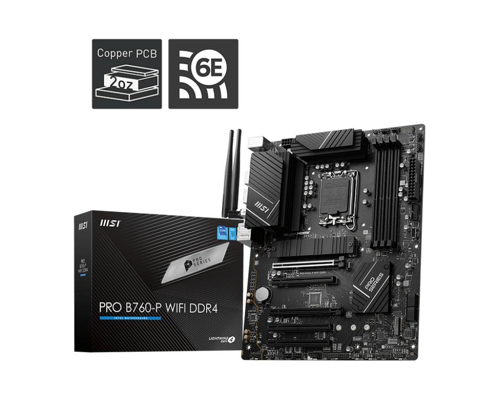 MSI PRO B760-P WIFI DDR4 Mainboard Sockel (PC) Intel® LGA 1700 Formfaktor (Details) Micro-ATX