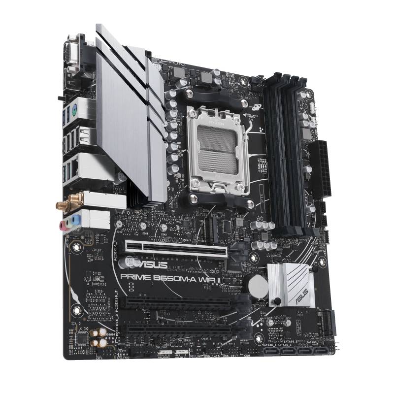 Asus PRIME B650M-A WIFI II Mainboard Sockel (PC) AMD® AM5 Formfaktor (Details) Micro-ATX Mainboard-Chipsatz AMD® B650