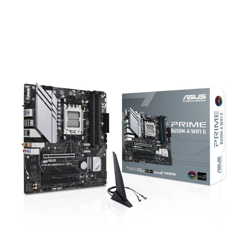 Asus PRIME B650M-A WIFI II Mainboard Sockel (PC) AMD® AM5 Formfaktor (Details) Micro-ATX Mainboard-Chipsatz AMD® B650