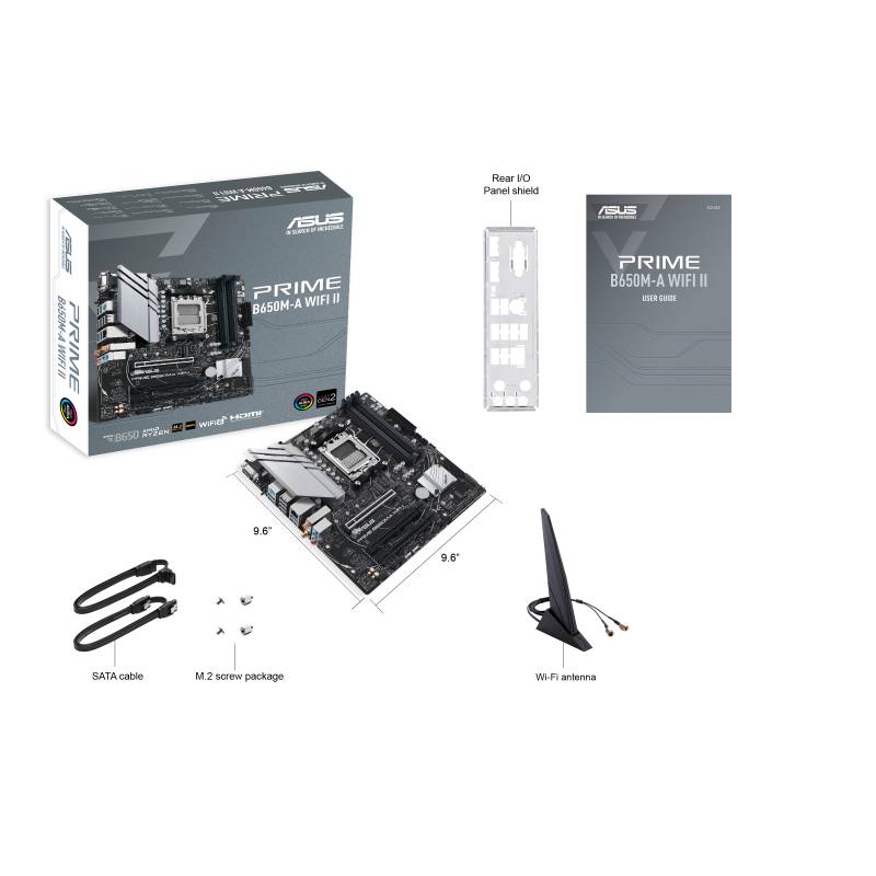 Asus PRIME B650M-A WIFI II Mainboard Sockel (PC) AMD® AM5 Formfaktor (Details) Micro-ATX Mainboard-Chipsatz AMD® B650