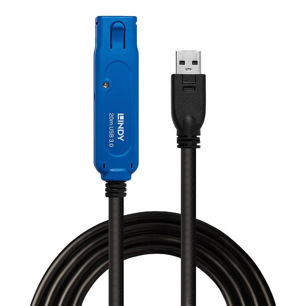 LINDY USB-Kabel USB 3.2 Gen1 USB-A Stecker, USB-A Buchse 20.00m Schwarz 43361