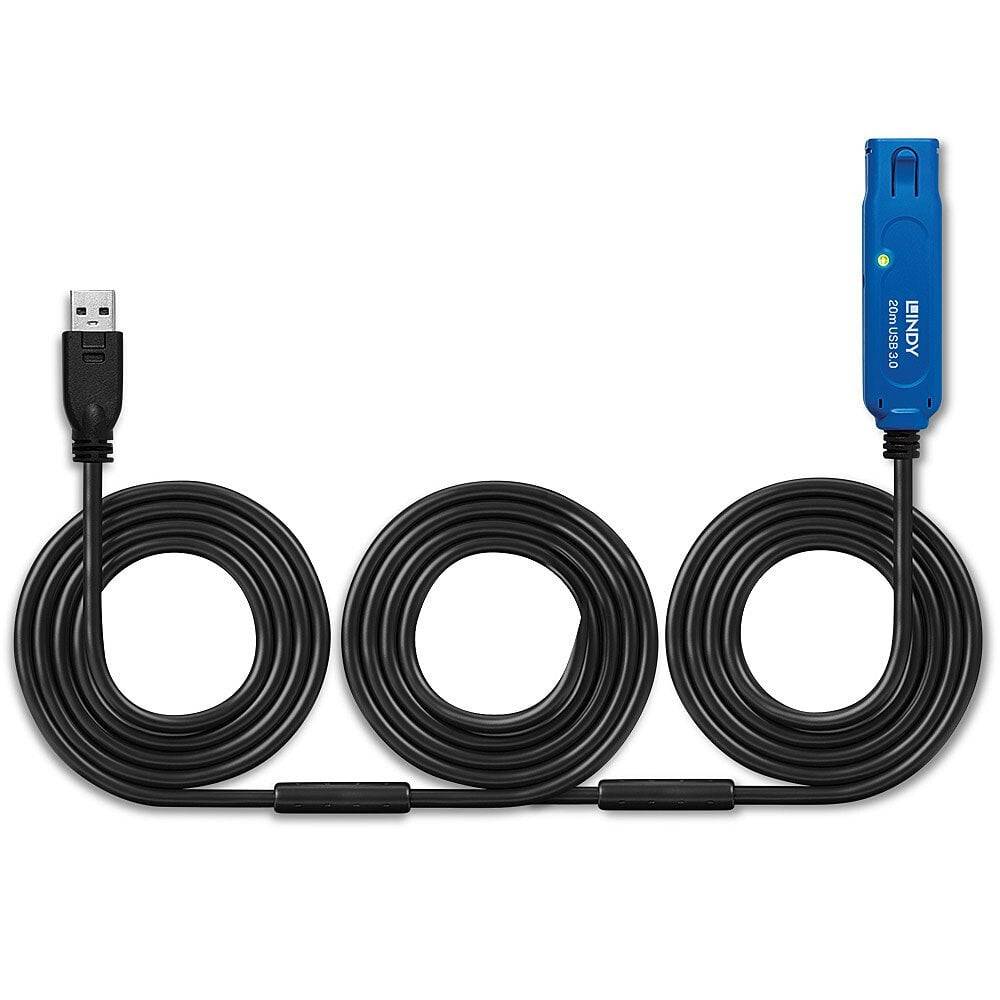 LINDY USB-Kabel USB 3.2 Gen1 USB-A Stecker, USB-A Buchse 20.00m Schwarz 43361