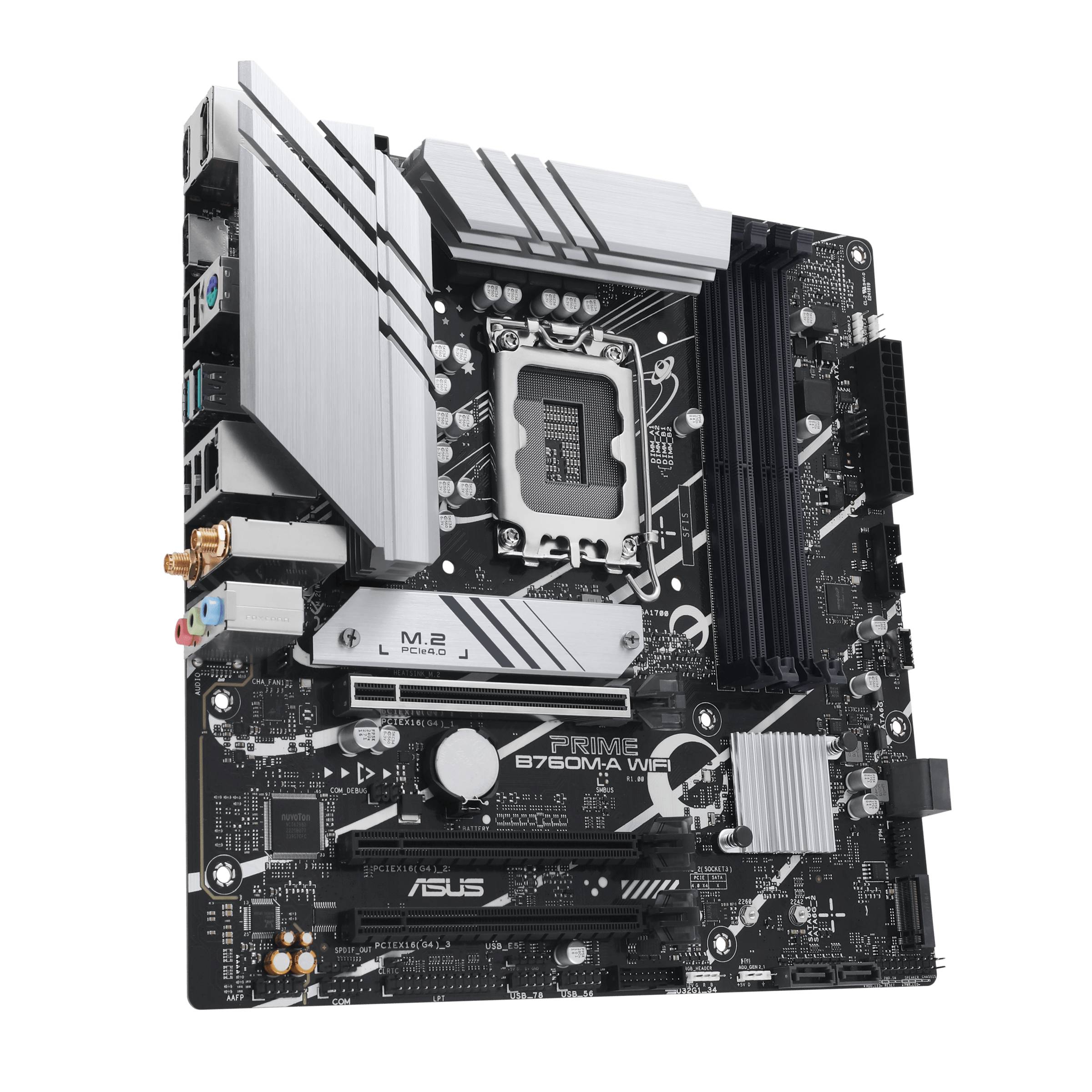 Asus PRIME B760M-A WIFI Mainboard Sockel (PC) Intel® LGA 1700 Formfaktor (Details) Micro-ATX Mainboard-Chipsatz Intel® B760