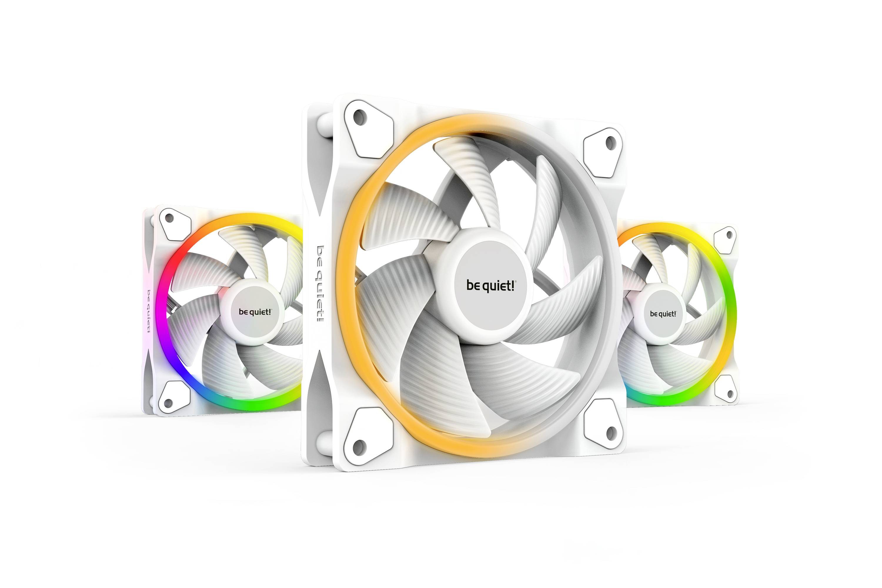 BeQuiet LIGHT WINGS WHITE 120mm PWM Triple Pack PC-Gehäuse-Lüfter Weiß (B x H x T) 120 x 120 x 25
