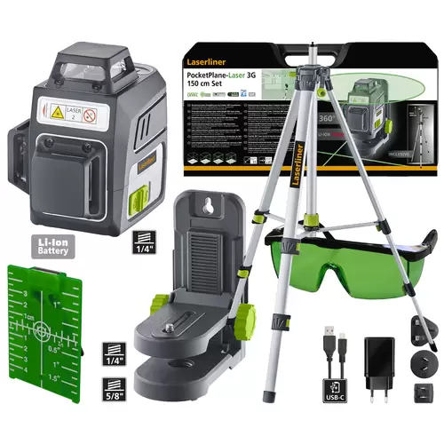 Laserliner PocketPlane-Laser 3G Set 150 cm Dreidimensionaler Laser selbstnivellierend Laserliner PocketPlane-Laser 3G Set 150 cm Dreidimensionaler Laser selbstnivellierend