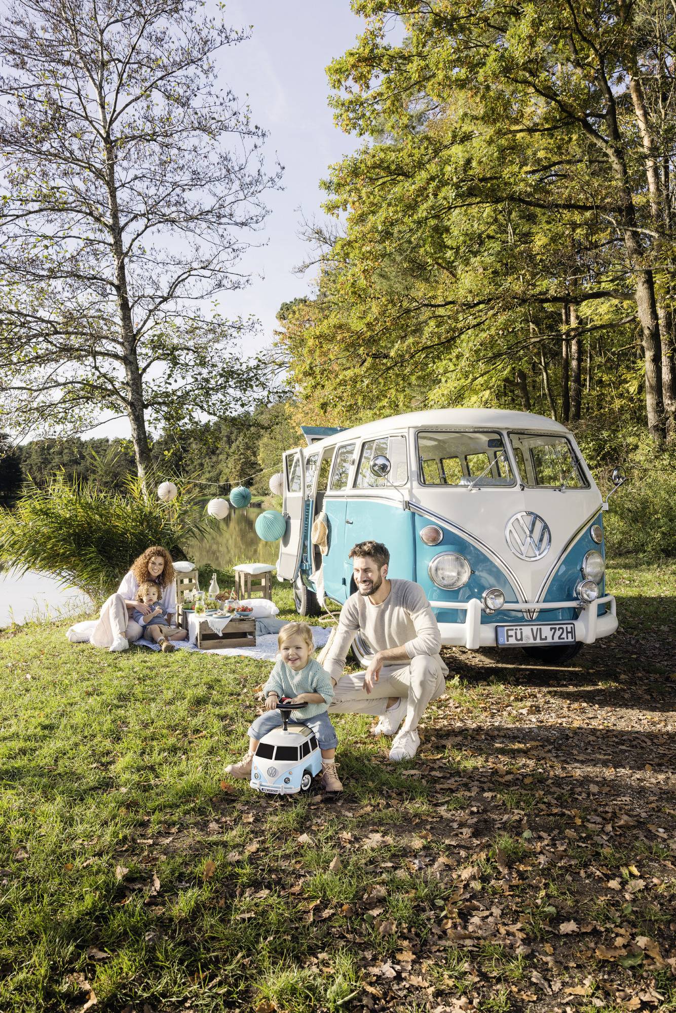 BIG Rutschauto Baby VW T1 Blau