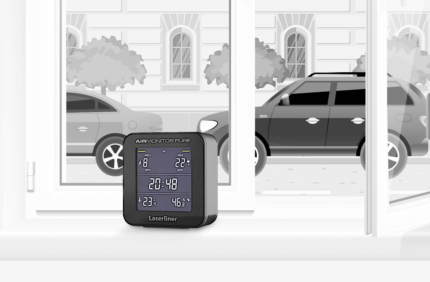 Laserliner Feinstaub-Messgerät AirMonitor Pure Feinstaub, Temperatur, Luftfeuchtigkeit mit Temperaturmessfunktion