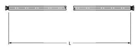 Diagramm zeigt zwei parallele Balken mit gleicher Länge 'L'. Balken sind horizontal angeordnet und durch Pfeile an den Enden gekennzeichnet.