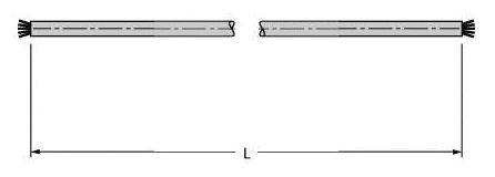 Diagramm zeigt zwei parallele Linien, die mit 'L' gekennzeichnet sind und die Länge zwischen ihnen repräsentieren.