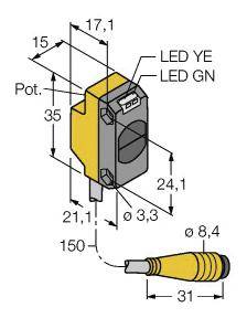 Turck Einweg-Lichtschranke QS186EBQ 3061676 1St.