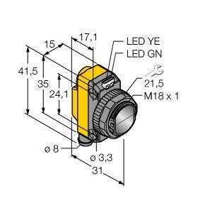 Turck Reflexions-Lichttaster QS18VP6FF100Q7 3071883 1St.