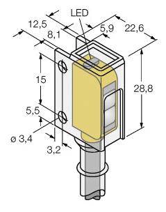 Turck Reflexions-Lichttaster Q12RB6FF15CR 3076481 dunkelschaltend 1St.