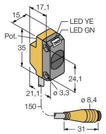Turck Reflexions-Lichttaster QS18VN6DBQ 3061664 1St.