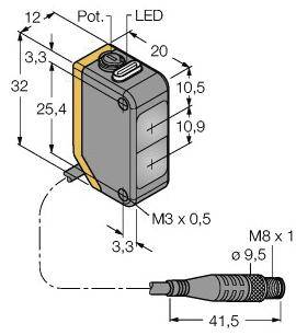 Turck Reflexions-Lichttaster Q20NDLQ 3078208 1St.