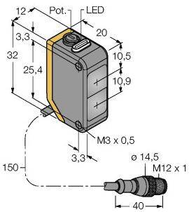 Turck Reflexions-Lichttaster Q20NDLQ5 3078188 1St.