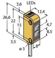 Turck Reflexions-Lichttaster Q12RB6FF15 W/30 3072109 1St.