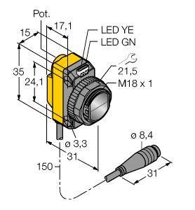 Turck Reflexions-Lichttaster QS18VN6FF100Q 3071881 1St.