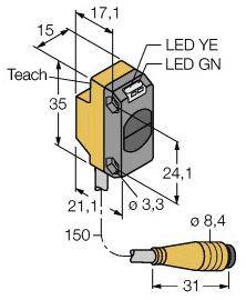 Turck Reflexions-Lichttaster QS18EN6DBQ 3068751 1St.