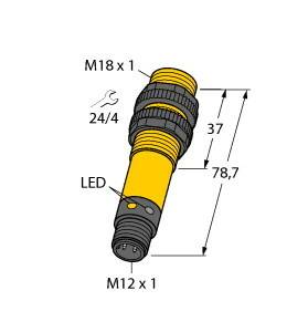 Turck Reflexions-Lichttaster S18RW3DQ1 3035149 dunkelschaltend 1St.