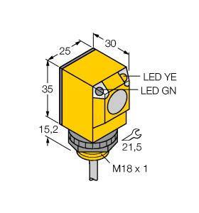 Turck Reflexions-Lichttaster Q25RW3FF25 3058403 dunkelschaltend 1St.