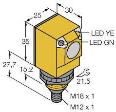 Turck Reflexions-Lichttaster Q25AW3FF50Q3 3036963hellschaltend 1St.