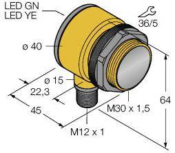 Turck Reflexions-Lichttaster T30AW3FF400Q3 3036946hellschaltend 1St.