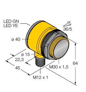 Turck Reflexions-Lichtschranke T30RW3LPQ3 3036944 dunkelschaltend 1St.
