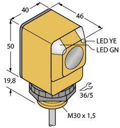 Turck Reflexions-Lichttaster Q40RW3FF200 W/30 3033953 dunkelschaltend 1St.