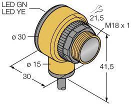 Turck Reflexions-Lichttaster T18AW3FF100 W/30 3033925hellschaltend 1St.