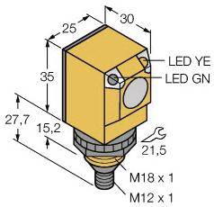 Turck Reflexions-Lichttaster Q25AW3FF50Q1 3031920hellschaltend 1St.