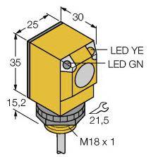 Turck Reflexions-Lichttaster Q25AW3FF50 3031916hellschaltend 1St.