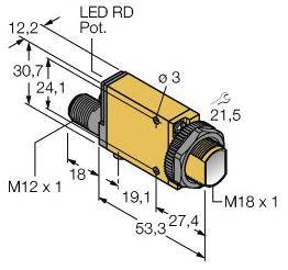 Turck 3035717 Reflexions-Lichttaster SM312DBZMHSQD PNP, Schließer, NPN, Schließer 1St.