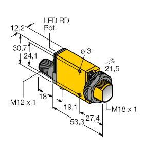 Turck 3035719 Reflexions-Lichttaster SM312WMHSQD PNP, Schließer, NPN, Schließer 1St.