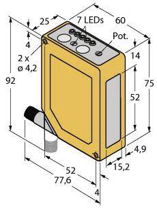 Turck Reflexions-Lichttaster Q60VR3LAF1400Q1 3071744 1St.