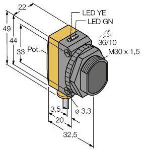 Turck Reflexions-Lichttaster QS30DQPMA 3073096 1St.