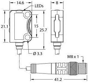 Turck Reflexions-Lichttaster VS8APFF15Q3 3803451 1St.