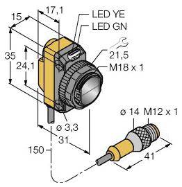 Turck Einweg-Lichtschranke QS18VP6RQPMA 3075202 1St.
