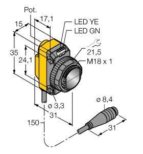 Turck Reflexions-Lichttaster QS18VN6LDQ 3073036 1St.