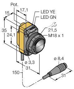 Turck Einweg-Lichtschranke QS186LE2Q 3075953 1St.