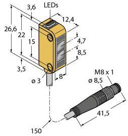 Turck Reflexions-Lichttaster Q12RN6FF15Q3 3077100 1St.