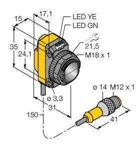 Turck Reflexions-Lichttaster QS18K6AF250Q5 3802460 1St.
